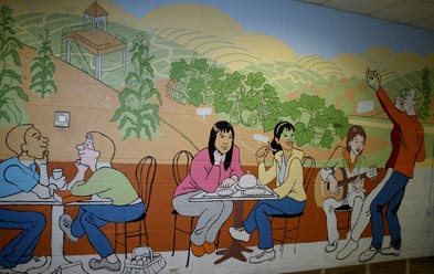  mural in the Chatham Campus Student Center