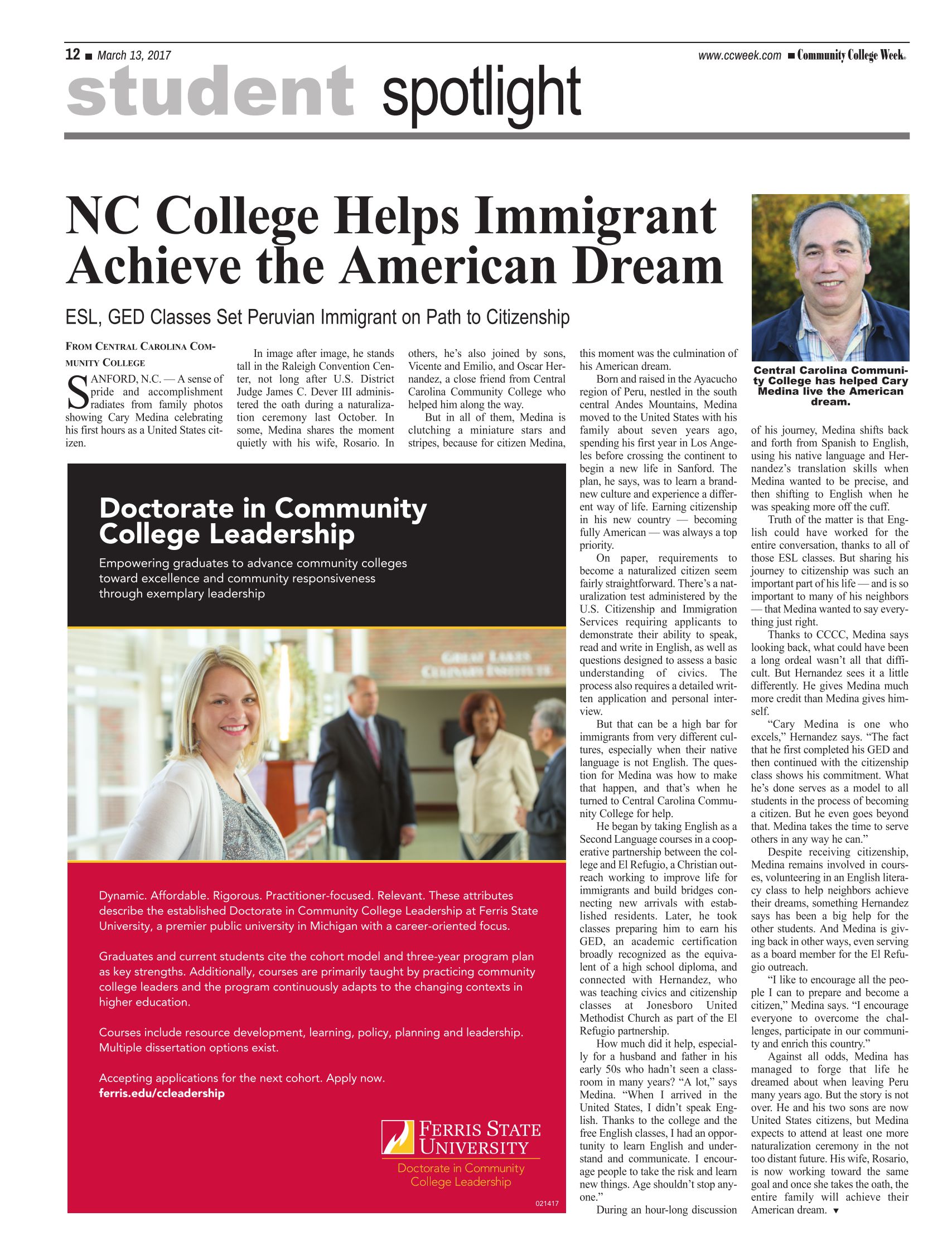 CCCC Helps Achieve the American Dream