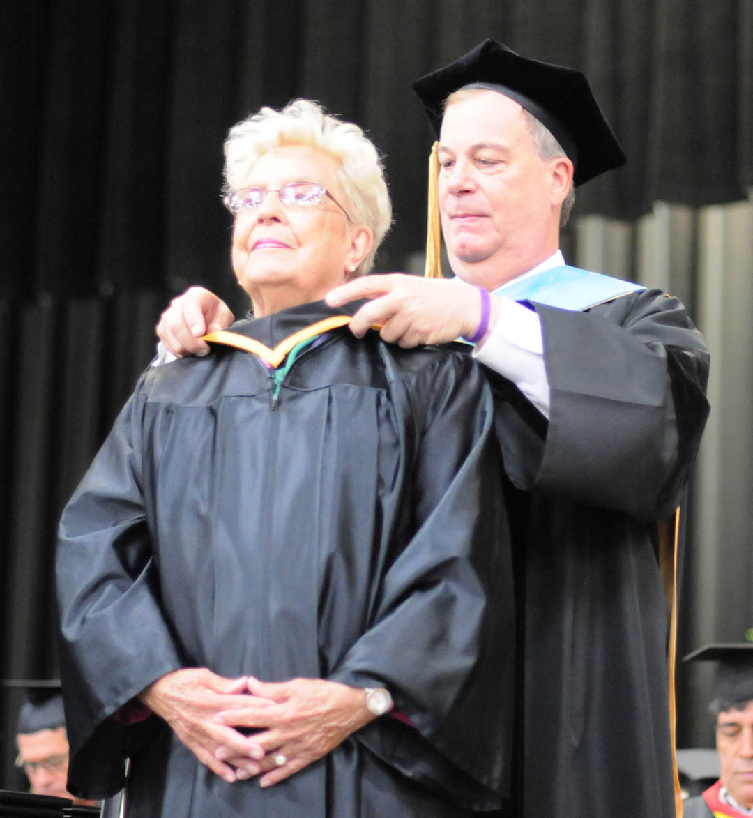 Warner receives first CCCC Honorary Associate degree 