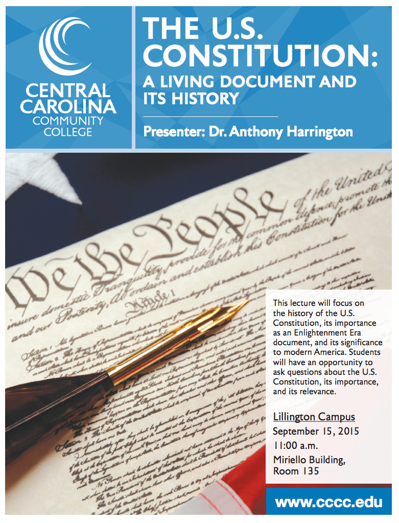 Constitution Day will be observed at CCCC Harnett Campus