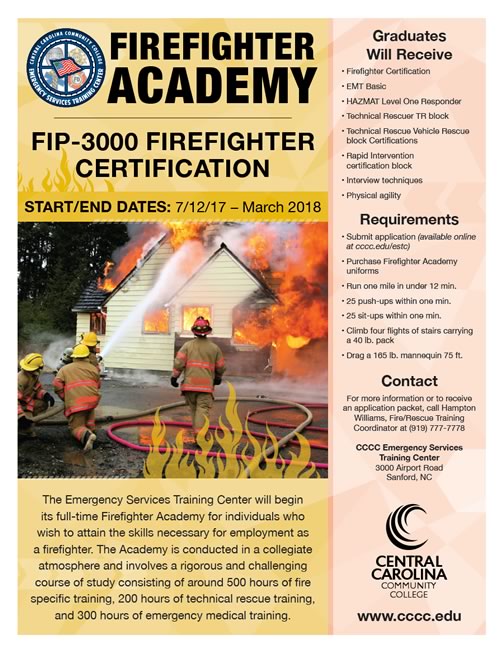 CCCC will host Firefighter Academy
