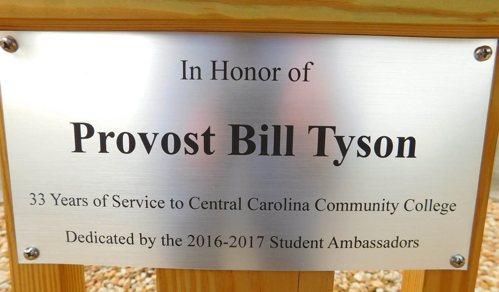 CCCC bench honors retired Provost Tyson