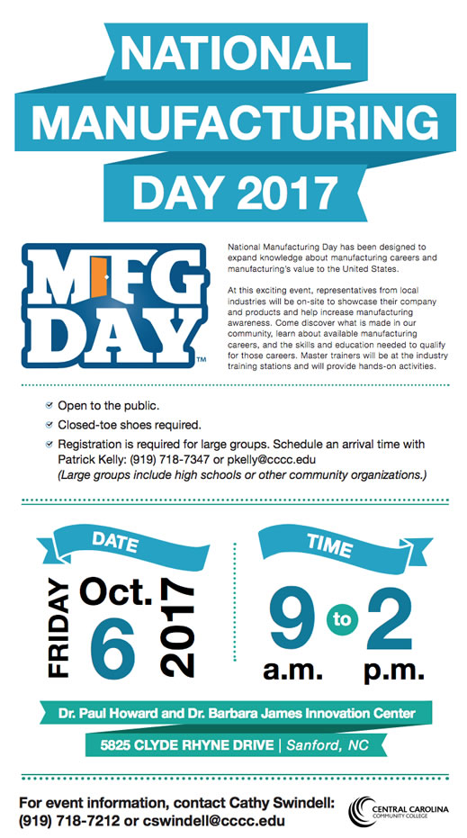 CCCC will host National Manufacturing Day