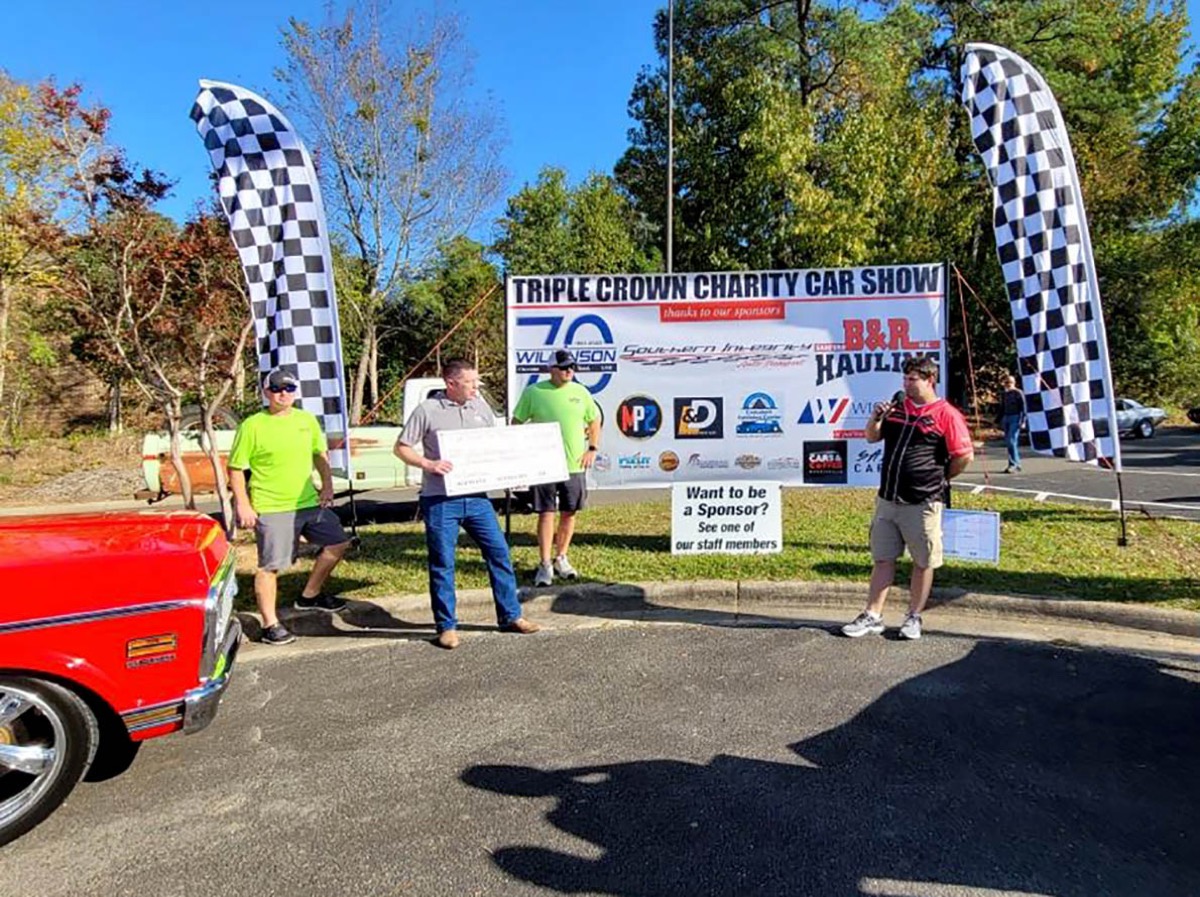 CCCC Automotive Restoration receives contribution from Triple Crown Charity Car Show