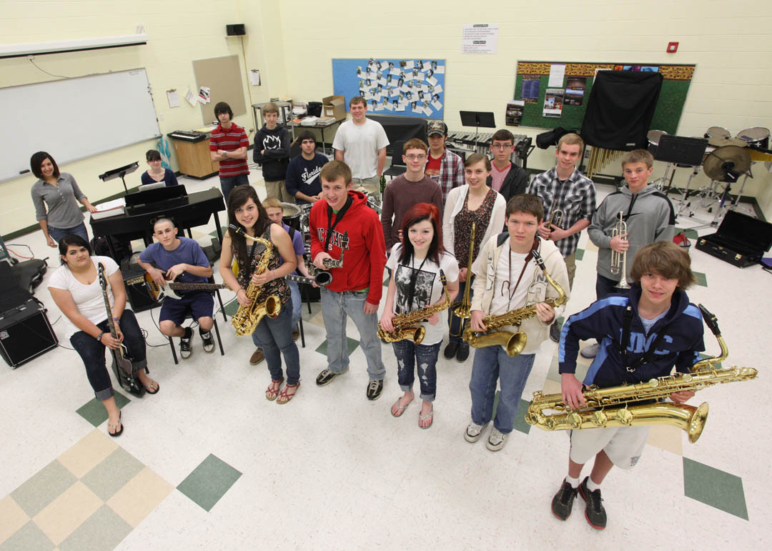 Click to enlarge,  The Northwood High School Jazz Band is one of the entertainment groups who will perform at Central Carolina Community College's day of fun, entertainment and learning April 28 at its Chatham County Campus. The event is part of the college's on-going 2011-12 celebration of 50 years of service to its communities. Everyone is invited to this free event over-flowing with activities: entertainment, health screenings, free classes, law enforcement demonstration, hot air balloon, barbering and cosmetology services, and more. There will also be a tour of the college's sustainable features. Vendors will have refreshments for sale. Also on April 28, a 'Comedy Dinner Theatre' will be presented at 2 p.m. and 5 p.m. Advance purchase tickets are required for that and can be purchased through www.brownpapertickets.com or at the Chatham Campus' Administration Office in Building 1. For more information about the celebration, go to  www.cccc.edu/50years/events . 