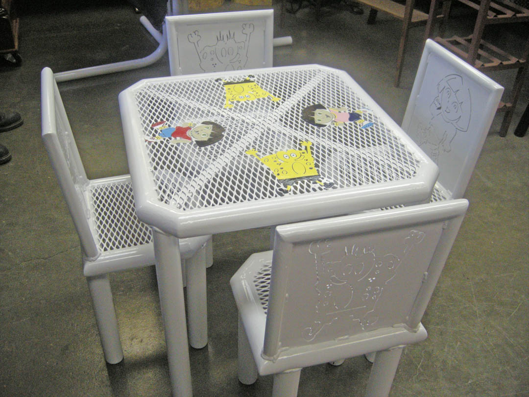 Click to enlarge,  A sturdy set of welded children's table and chairs will be among the items up for bid at the Central Carolina Community College Foundation's 13th Annual Furniture Auction Saturday, June 1, in the Multipurpose Room of the Miriello Building on the college's Harnett County Campus, 1075 E. Cornelius Harnett Blvd. Viewing and registration starts at 9 a.m. and bidding, at 10 a.m. For more information about the CCCC Foundation Furniture Auction, call (910) 893-9101 or go online to www.cccc.edu/foundation/events/furnitureauction to see a photo gallery of the auction pieces. 