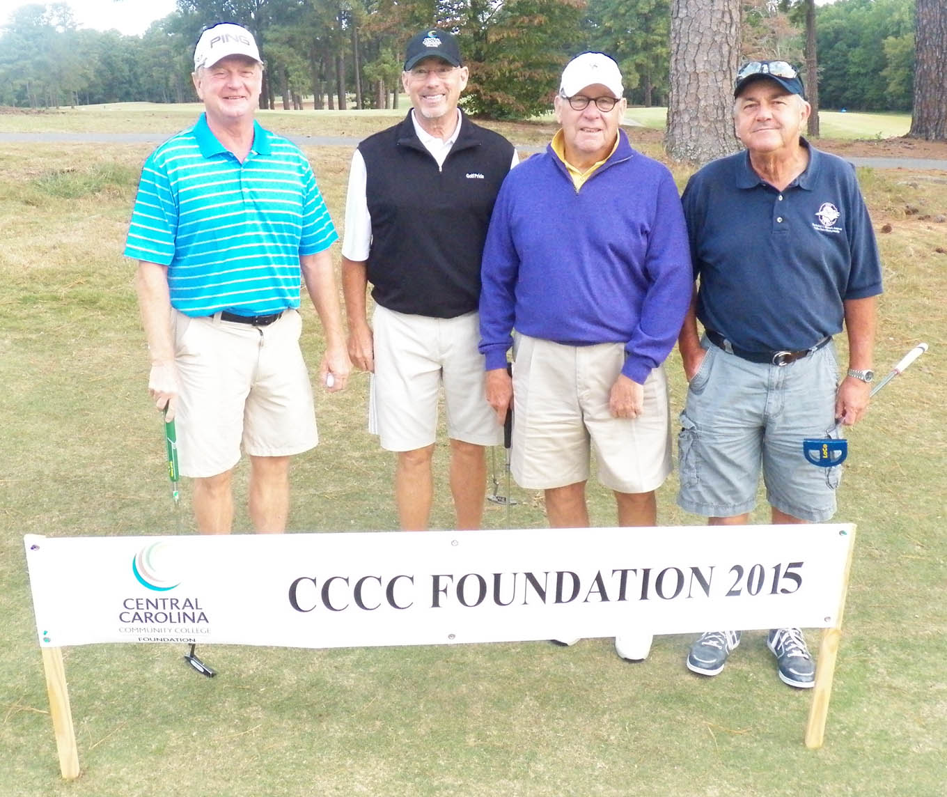 Click to enlarge,  The team of Steve Carter, Rod Brechisen, Jim Ulrich, and Ron Ross won the first flight of the morning tournament of the CCCC Foundation Lee Golf Classic. 
