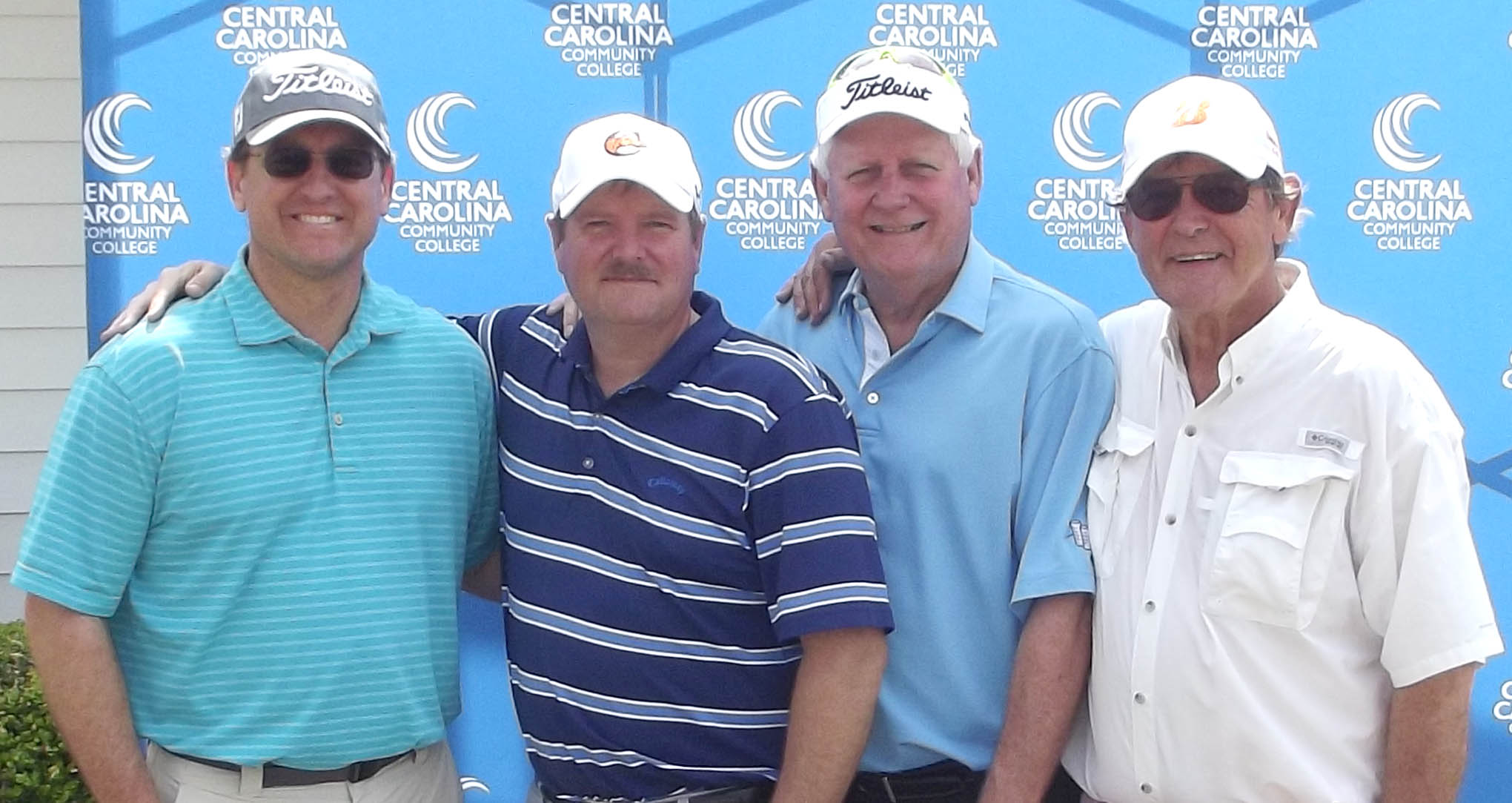 Click to enlarge,  Members of the second flight winning team in the fifth Central Carolina Community College Foundation Harnett Golf Classic were Badgett Womble, Bobby Womble, Brian Wieking, and Joe Wynns. For information about the Foundation, donating to it, establishing a scholarship, or other fund-raising events, contact Emily Hare, Executive Director of the CCCC Foundation, 919-718-7230. Information is also available at the CCCC Foundation website, www.cccc.edu/foundation. 