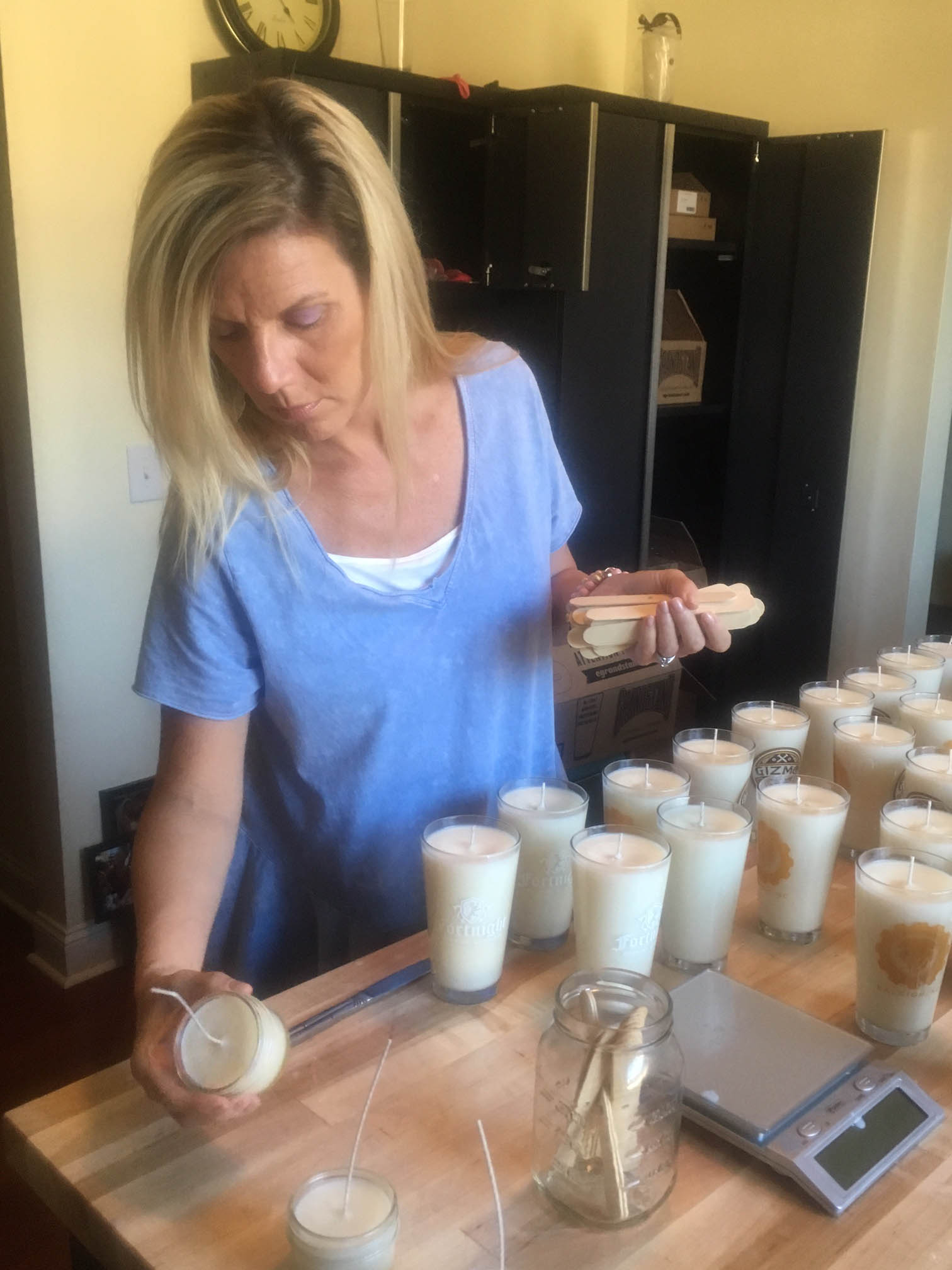 Click to enlarge,  From a hobby to a growing business, Brandy Mutchler of Angier has taken the candle market to a new level. 