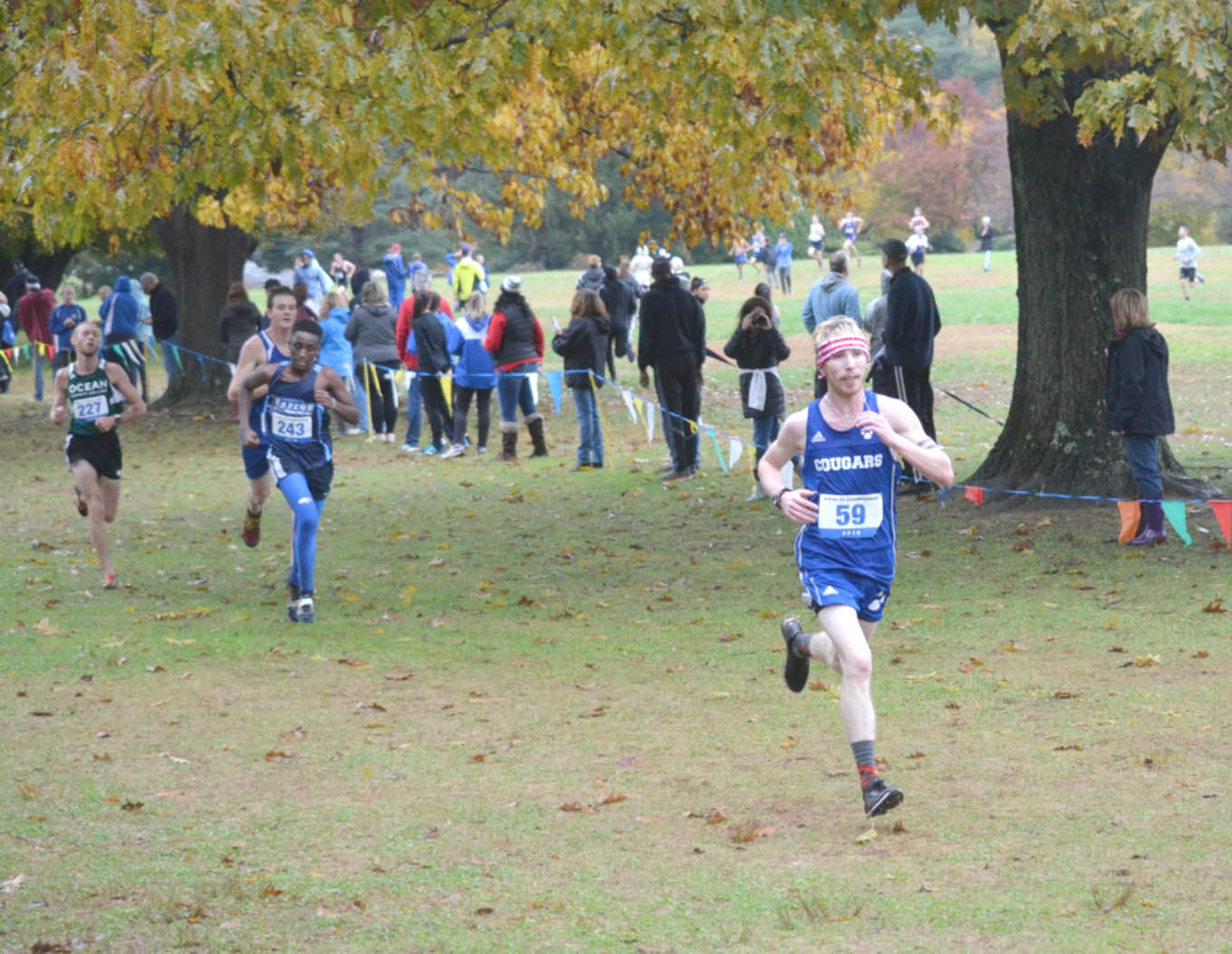 Click to enlarge,  This photograph of Britt Lehman was taken at the National Junior College Athletic Association (NJCAA) Division III Men's Cross Country Championship event on Nov. 3 at Stanley Park in Westfield, Mass. Photo courtesy of NJCAA website. 