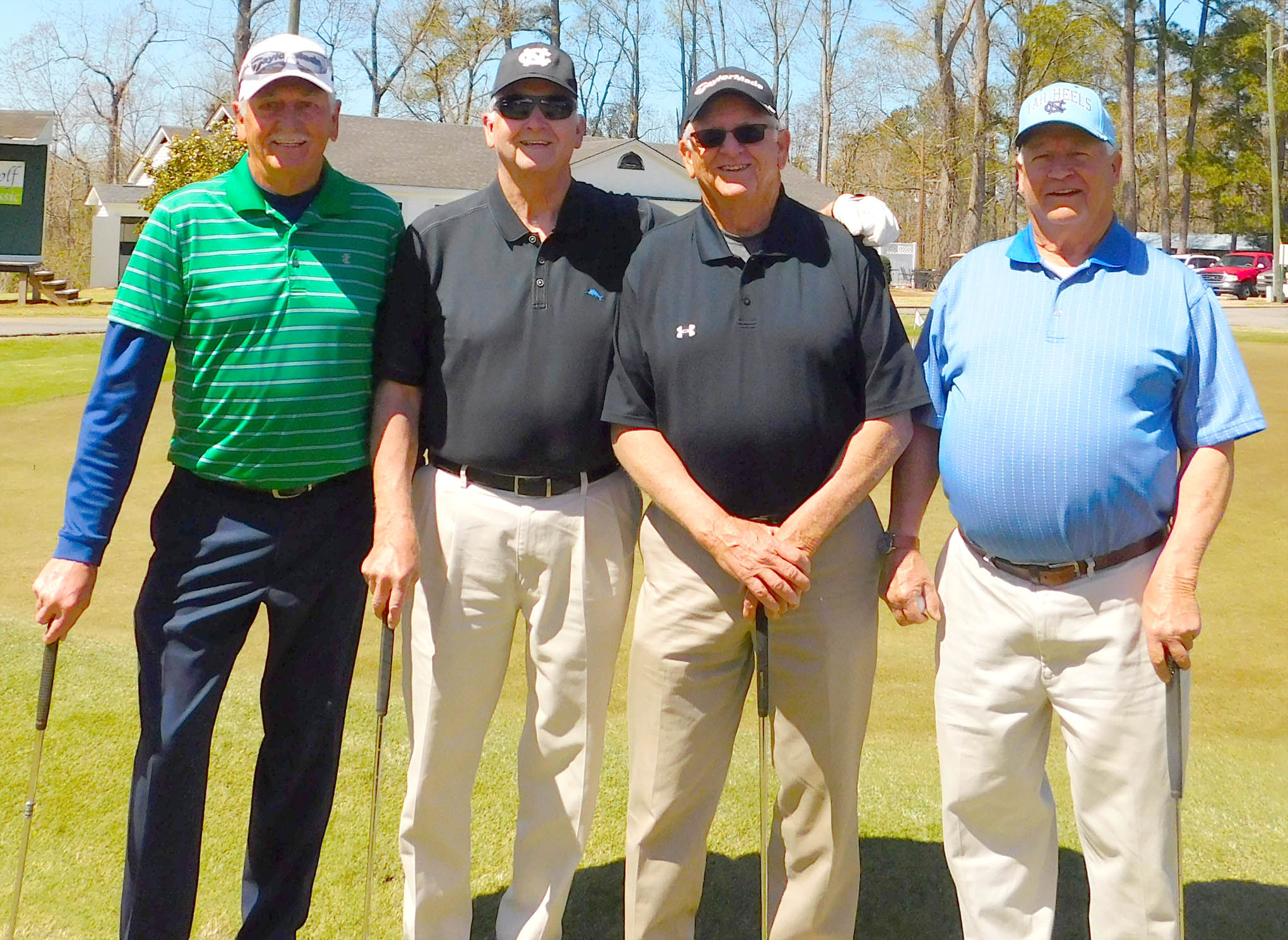 Click to enlarge,  Members of the first flight second-place team in the sixth Central Carolina Community College Foundation Harnett Golf Classic were Johnny Badgett, Larry Badgett, Kenneth Parker, and Jeff Wilson. For information about the Foundation, donating to it, establishing a scholarship, or other fund-raising events, contact Dr. Emily Hare, Executive Director of the CCCC Foundation, 919-718-7230. Information is also available at the CCCC Foundation website, www.cccc.edu/foundation. 