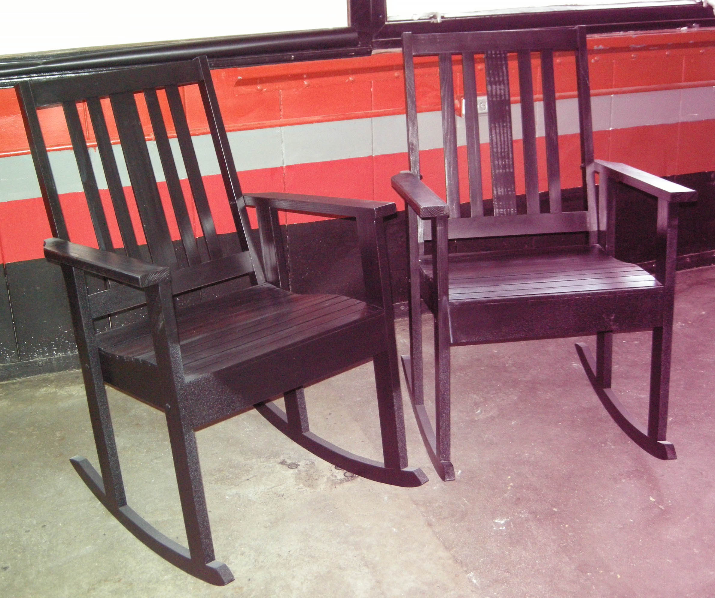 Click to enlarge,  These porch rockers will be among the items up for bid at the Central Carolina Community College Foundation's 19th Annual Furniture Auction Saturday, June 1, in the Multipurpose Room of the Miriello Building on the college's Harnett County Campus, 1075 E. Cornelius Harnett Blvd. Viewing and registration starts at 9 a.m. and bidding at 10 a.m. For more information about the CCCC Foundation Furniture Auction, call 910-893-9101 or go online to www.cccc.edu/auction to see a photo gallery of the auction pieces. 
