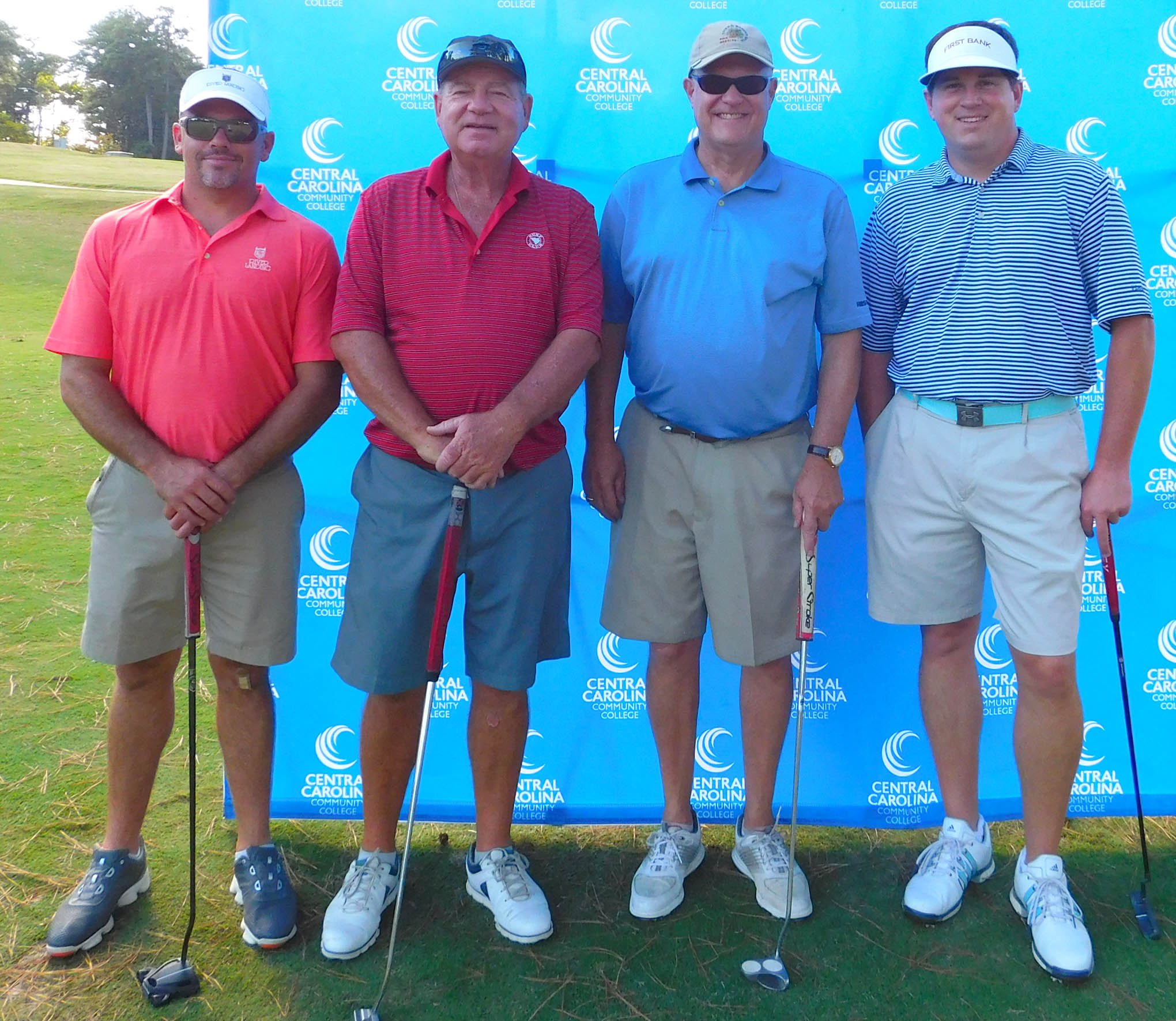 Click to enlarge,  The team of David Foushee, Jimmy Martin, Mark Eason, and Daniel Baker won the first flight of the afternoon tournament of the CCCC Foundation Lee Golf Classic. 