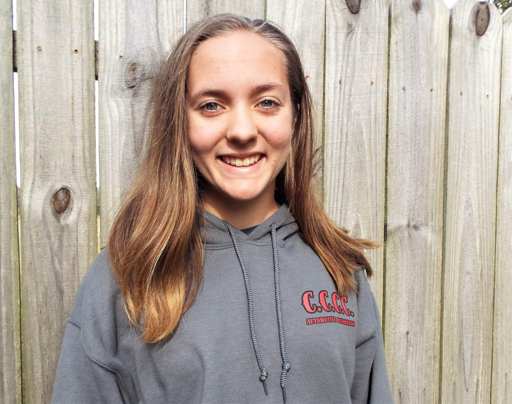 Click to enlarge,  Kassidy Nixon of Lillington, a student in the Central Carolina Community College Automotive Restoration Program, has been named as a runner-up for the "Collision Student of the Year" award from the Collision Repair Education Foundation. 