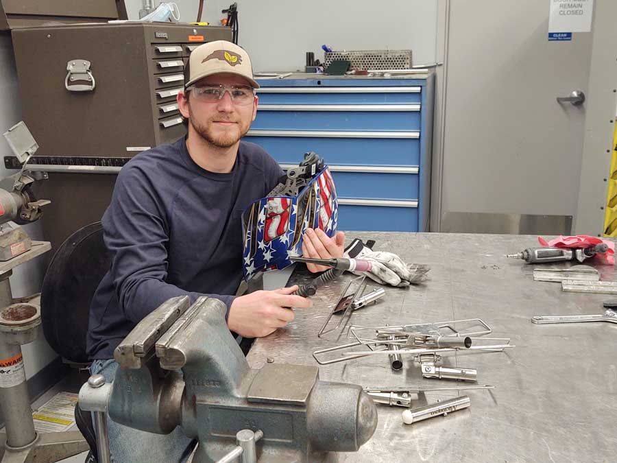 Click to enlarge,  Hunter Cox is one of three individuals participating in the Pfizer apprenticeship program through Central Carolina Community College. 