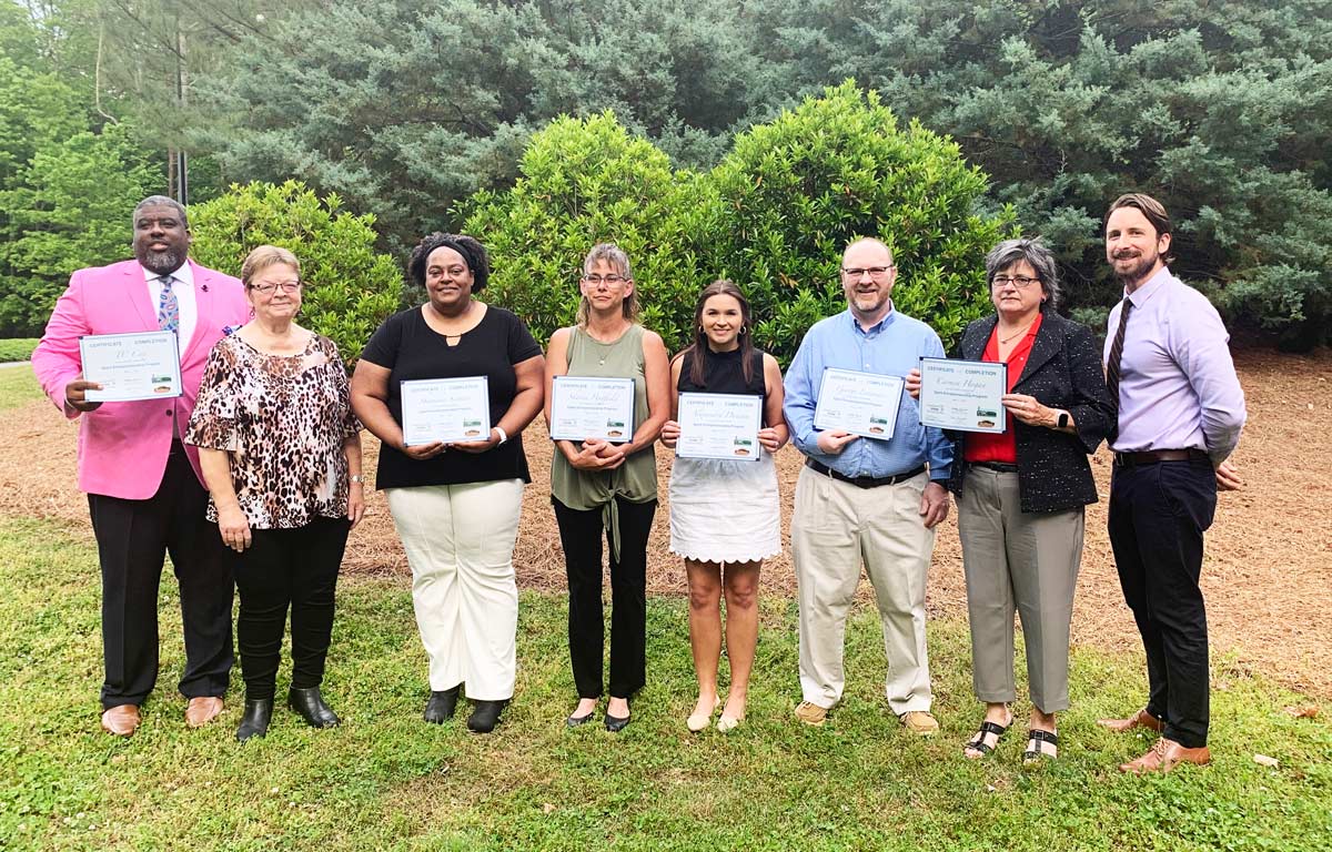 Click to enlarge,  The Central Carolina Community College Small Business Center presented seven participants from the spring 2022 SPARK entrepreneurship program with certificates on Tuesday, May 3, at the CCCC Siler City Center. The certificates were presented for completion of the SPARK program, an eight-class entrepreneurship series created in collaboration with the Chatham Chamber of Commerce and Mountaire. 