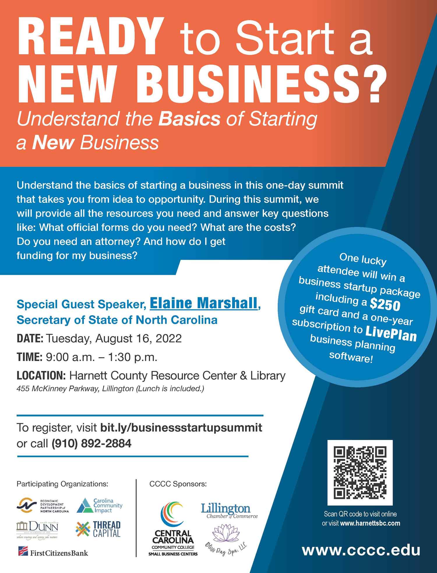 Read the full story, Business Startup Summit to take place on Aug. 16th in Lillington