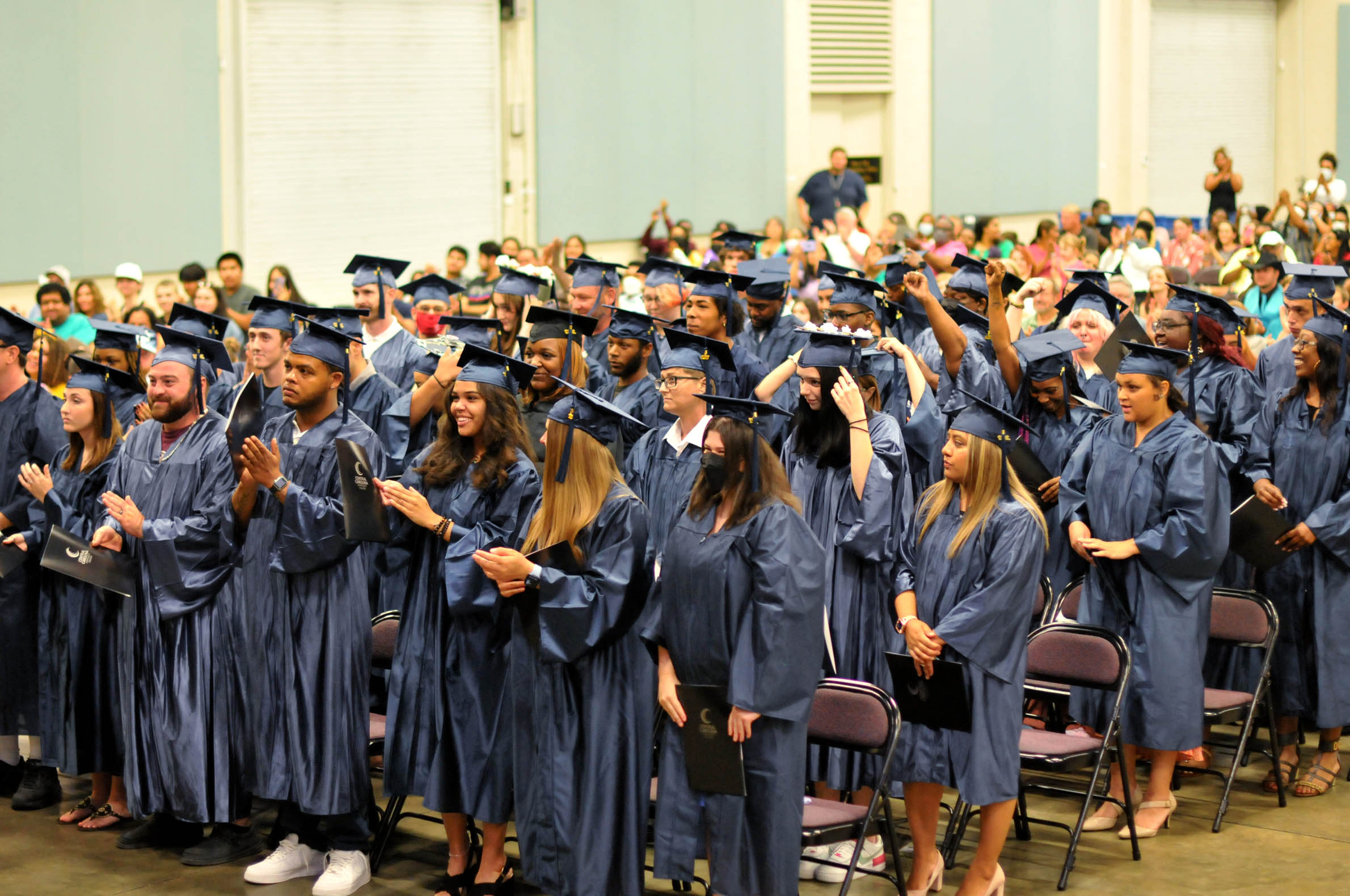 Click to enlarge,  Central Carolina Community College's College and Career Readiness Commencement Exercises was held July 25 at the Dennis A. Wicker Civic &amp; Conference, honoring the achievements of more than 140 students. 
