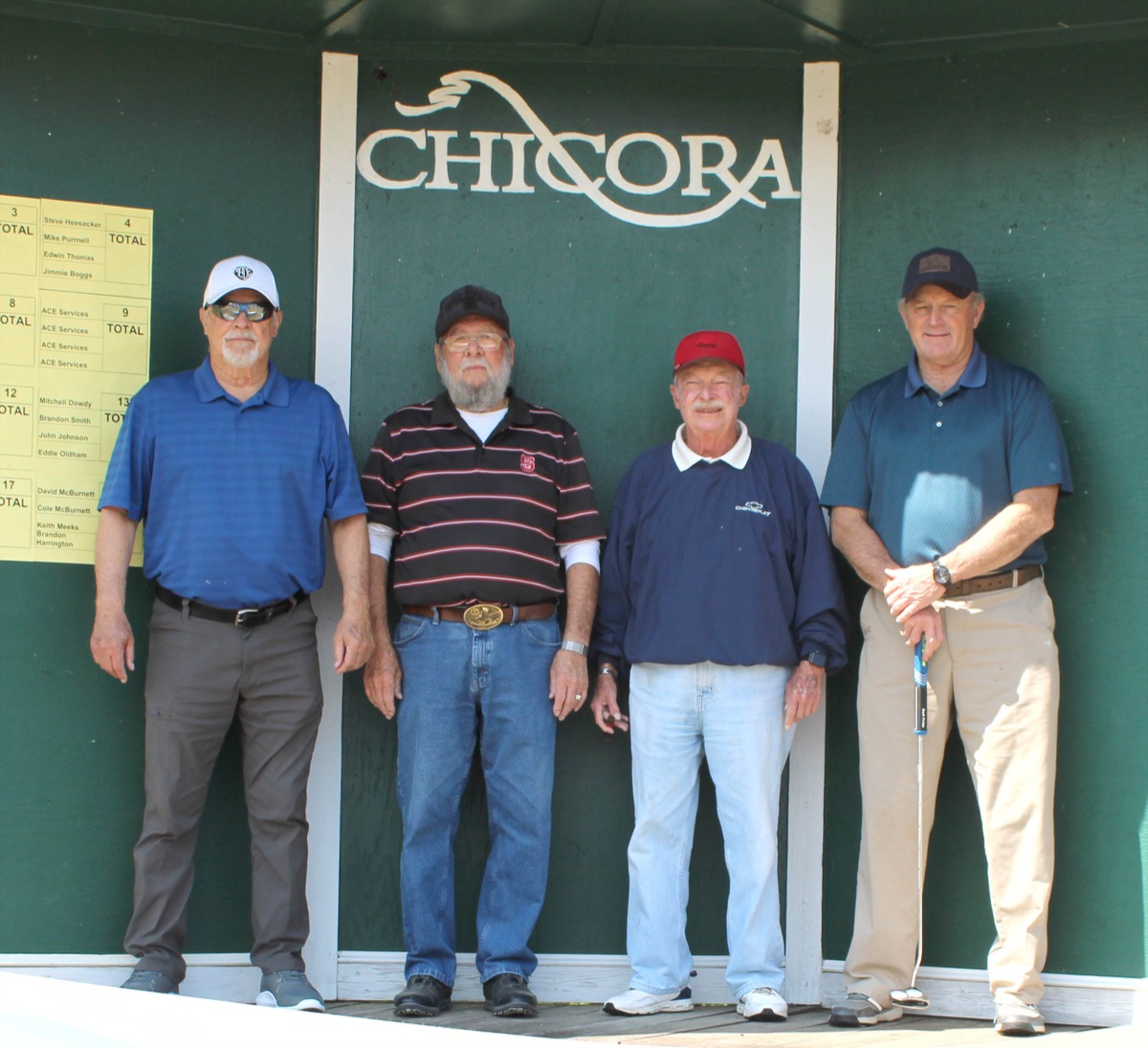 Click to enlarge,  The team of John Wiggins, Dennis Kinsler, Ronnie Stewart, and Randy Coleman -- sponsored by Tart Law Group, P.A. - finished second in the second flight in the 10th Central Carolina Community College Foundation Harnett Golf Classic March 23 at Chicora Golf Club. 