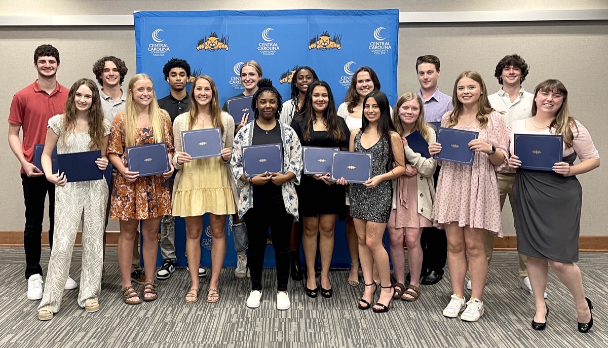 Click to enlarge,  Central Carolina Community College recently recognized its athletic award recipients for the 2022-2023 school year. 