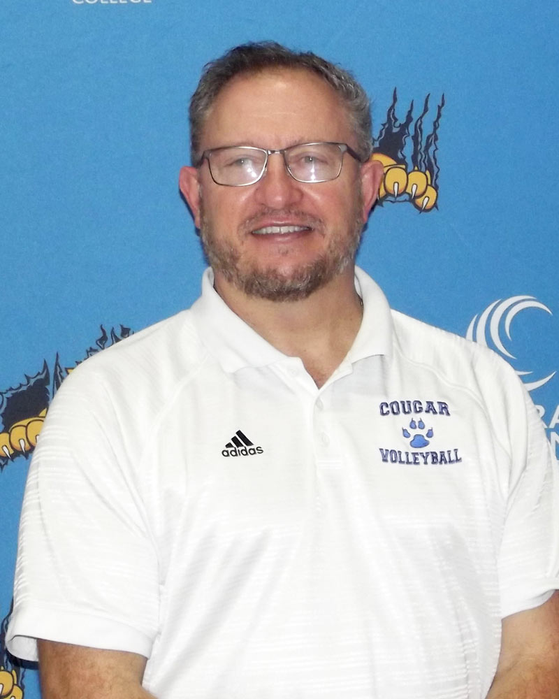 Click to enlarge,  CCCC Volleyball Coach Bill Carter. 