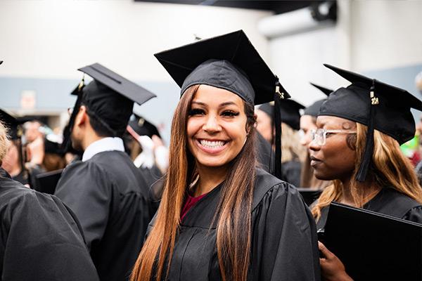 Smiling student at graduation
