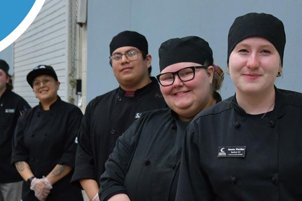 Culinary Students preparing for showcase